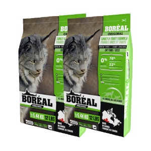 [업체직배송, 유통기한 임박 사료 22/05/17] 보레알 캣 고양이사료 오리지널 그레인프리 칠면조와 송어 5.44kg + 5.44kg (총 2포) 