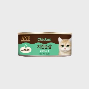 [유통기한 2024.10.01.] ANF 캣푸드 고양이캔 치킨 순살 (그레이비) 80g 