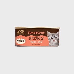 [유통기한 2024.09.28.] ANF 캣푸드 고양이캔 참치+게맛살 (그레이비) 80g 